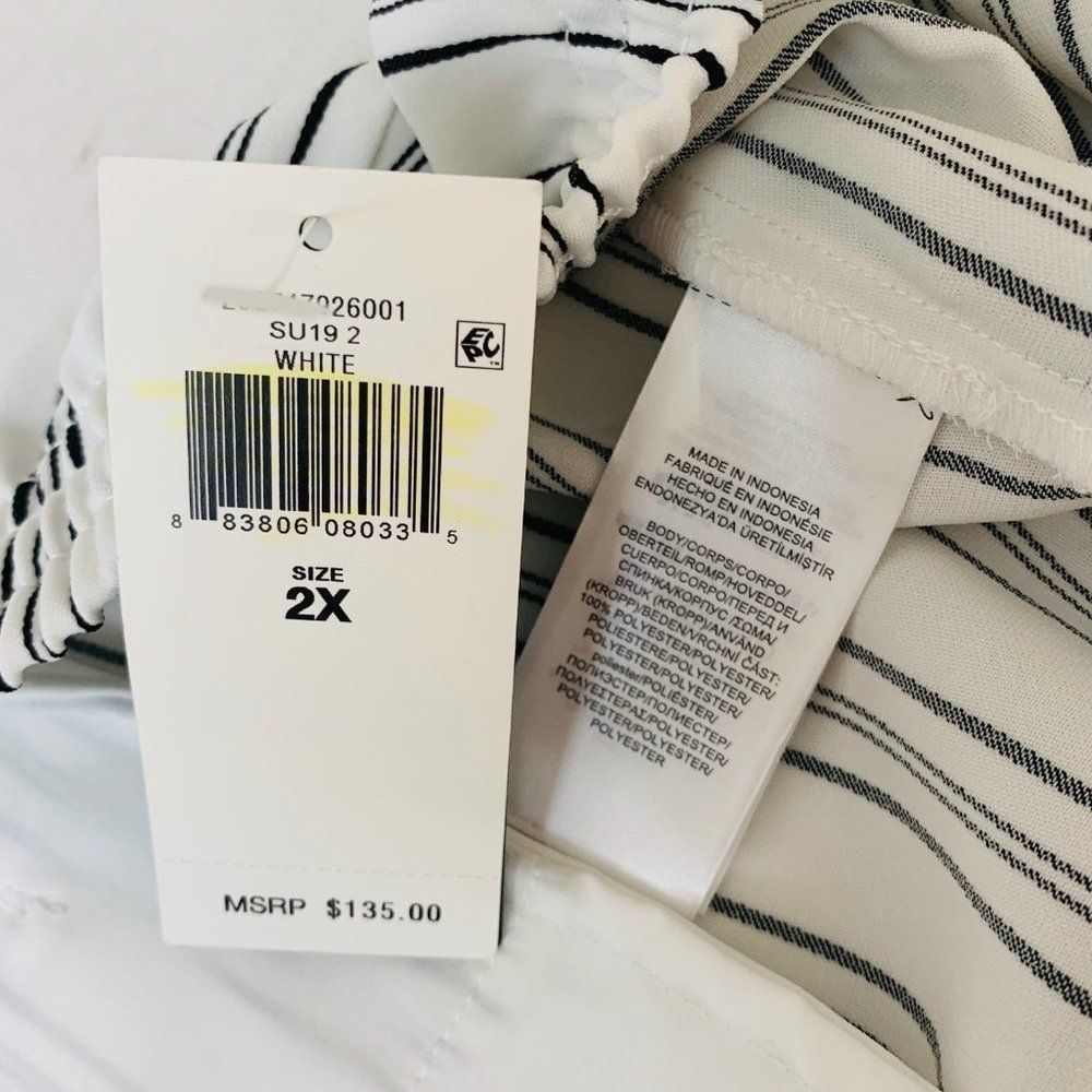 Lauren RL Kasander Plus Striped Pant 2X White - Picture 8 of 10